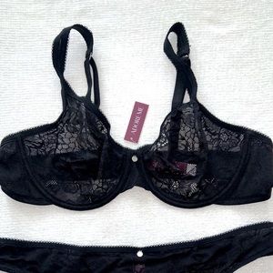 NWT | AdoreMe Black Lace Bra | 36D